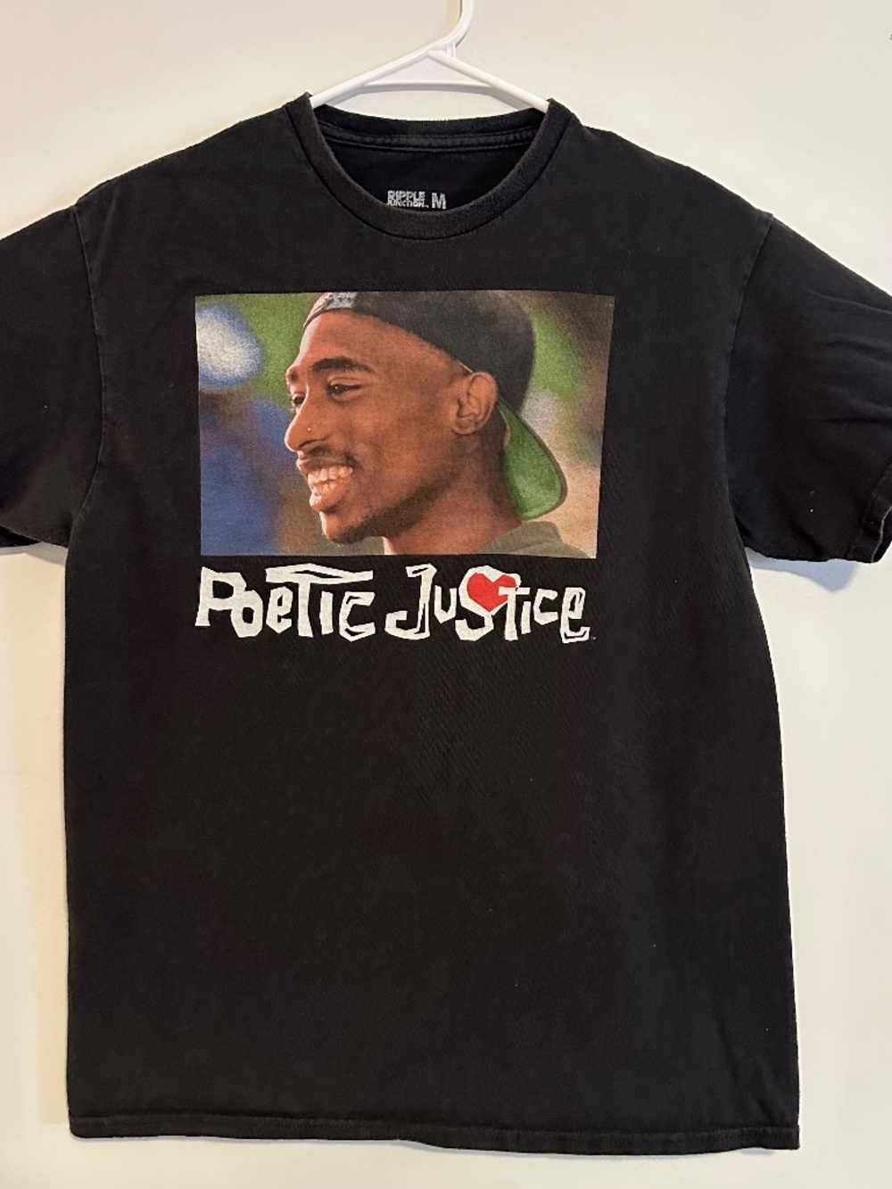 Poetic Justice Tupac Movie Graphic Print T-Shirt Medium Black Y2K Short Sleeve